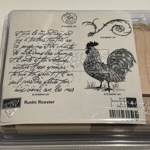 Stampin Up! Rustic Rooster Rubber Stamp Set For Crafting & Scrapbooking